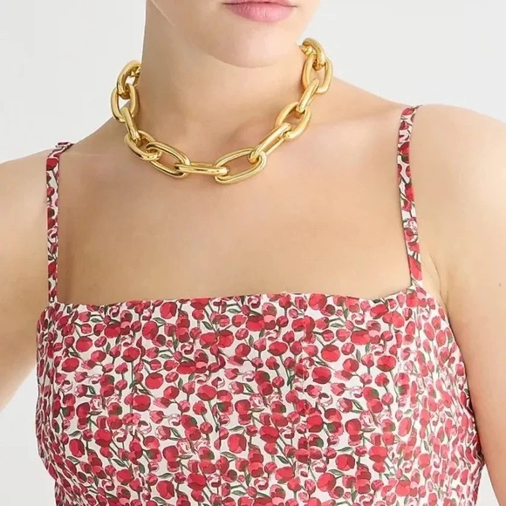 NWT J.Crew Seamed Flare Midi Dress in Liberty® Eliza's Red Fabric Size 6